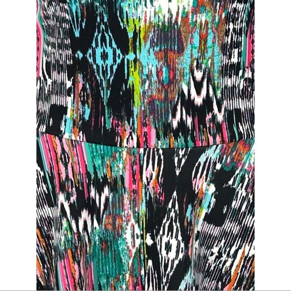 Julian Chang Fit & Flare Mini Dress Open Back Racerback Abstract Print Medium - Picture 6 of 13